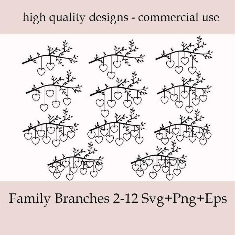 Family Branch Svg 2-12 Members, Family Tree Svg, Family Reunion Png 