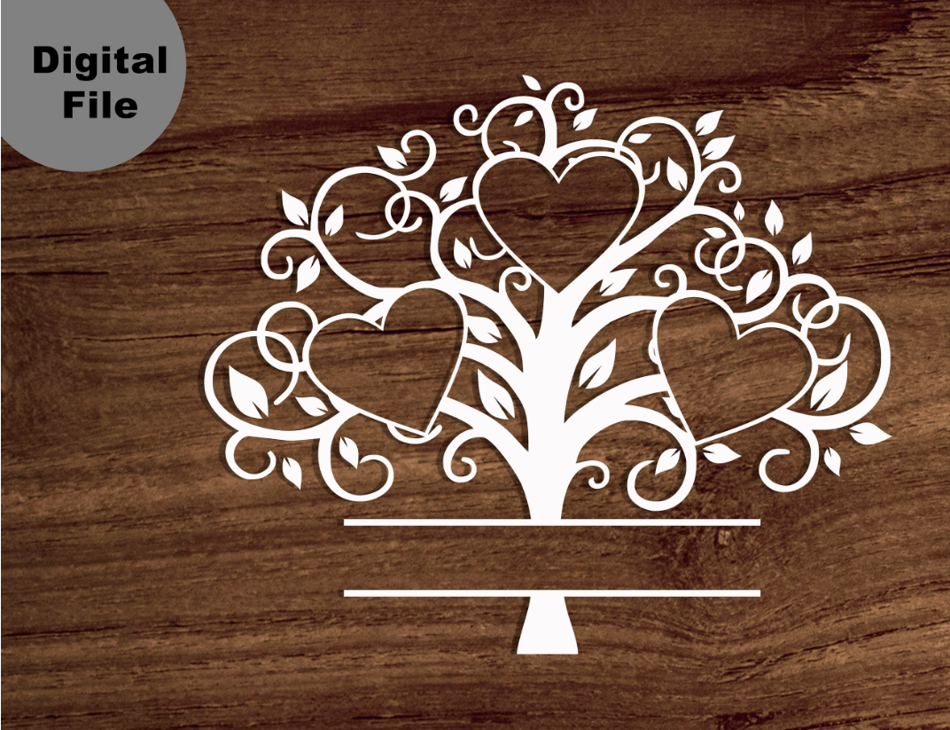 Family Tree 3 Members Svg Free, Family Heart Tree Svg Free#2