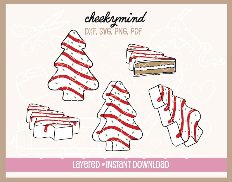 Little Debbie Christmas Tree Cake Svg, Christmas Snack Cakes Svg