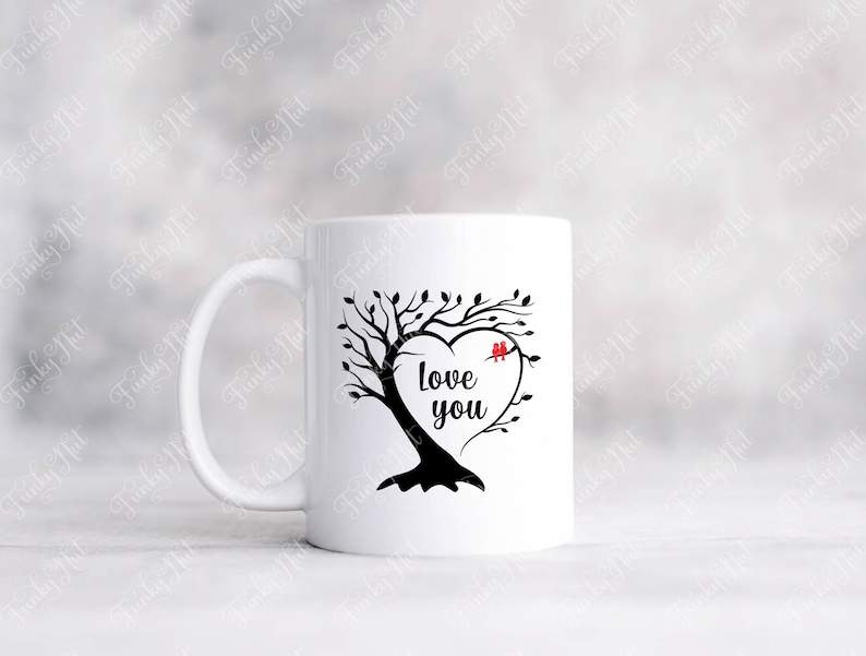Sweetheart Tree SVG, Valentine SVG, Love Birds Tree Silhouette#2