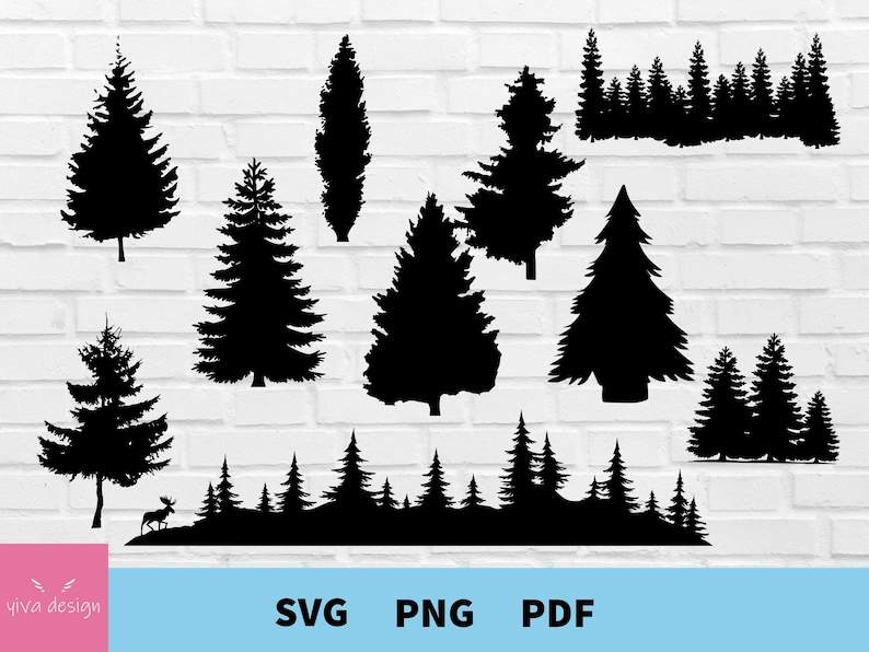 Nature Forest Svg, Tree Silhouette Svg#1