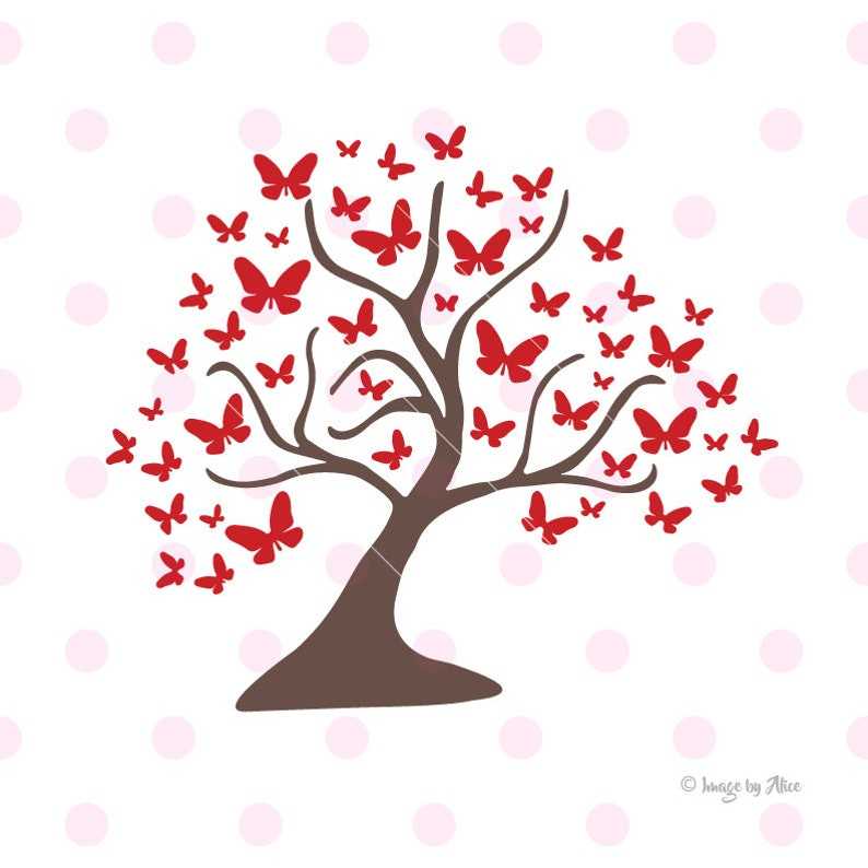 Butterfly Trees Svg, Tree Clipart Svg Files#6