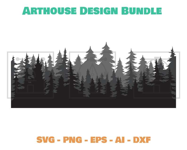 Layered Forest Svg, Layered Tree Svg, Forest Silhouette Svg