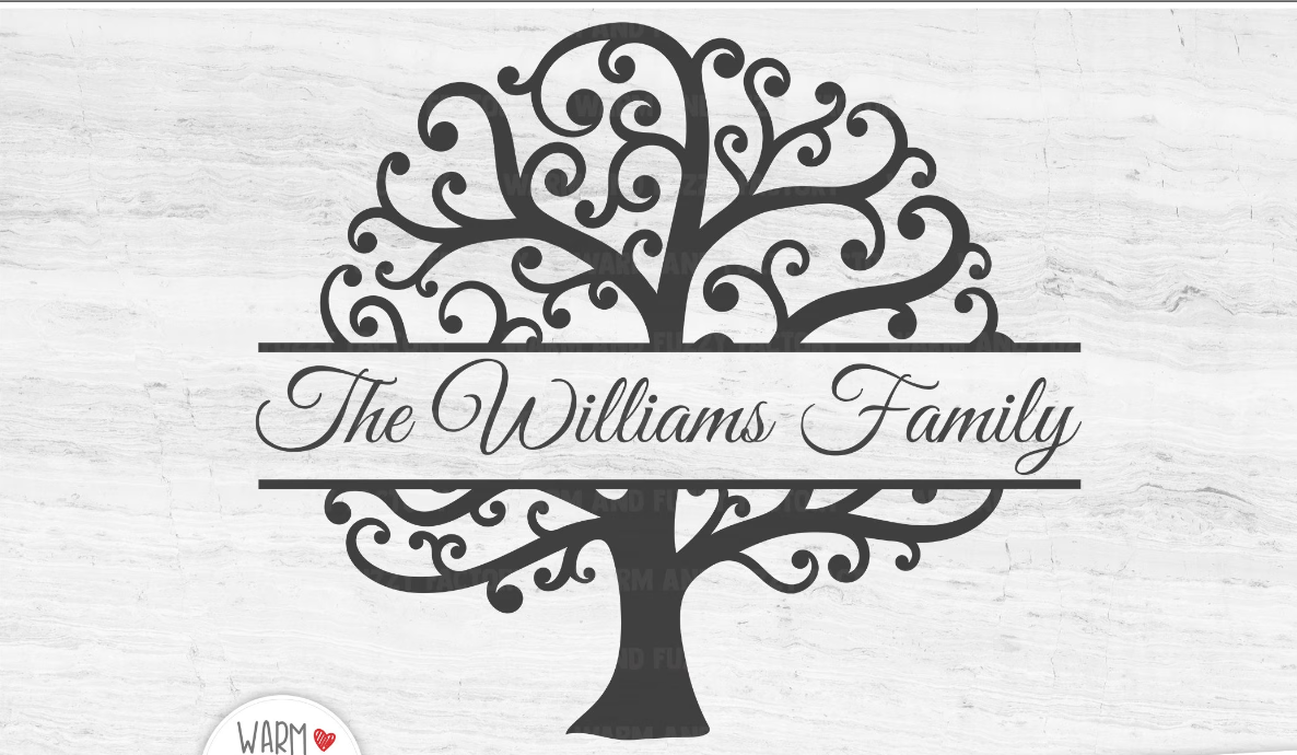Split Monogram Family Tree Svg, Split Tree Of Life Svg#1