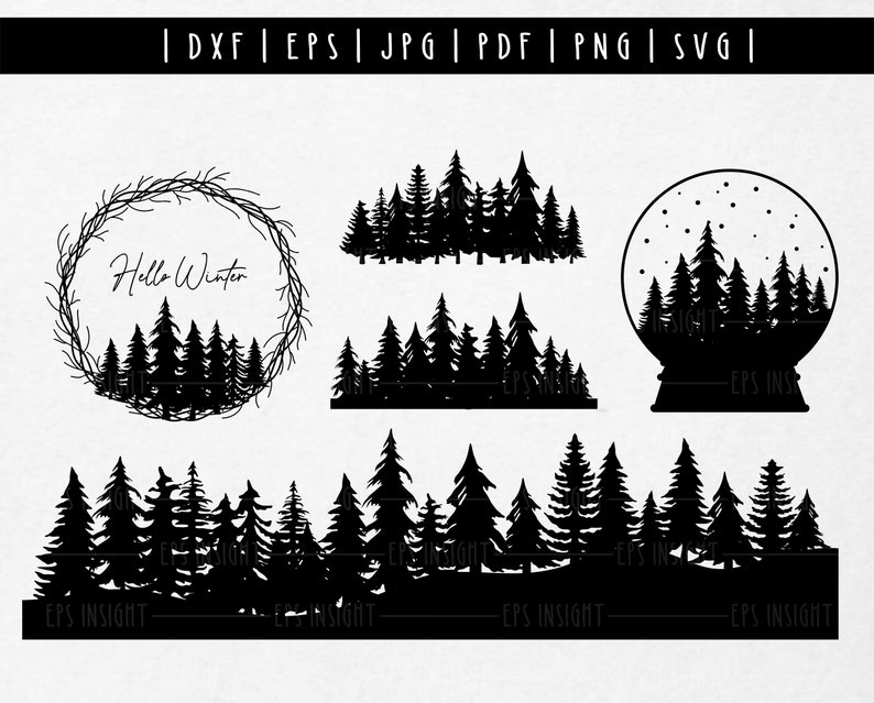 Pine Tree Silhouette Svg Pine Tree Digital Download
