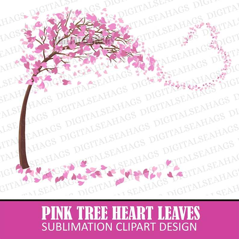 Pink Tree Heart Leaves Png#1