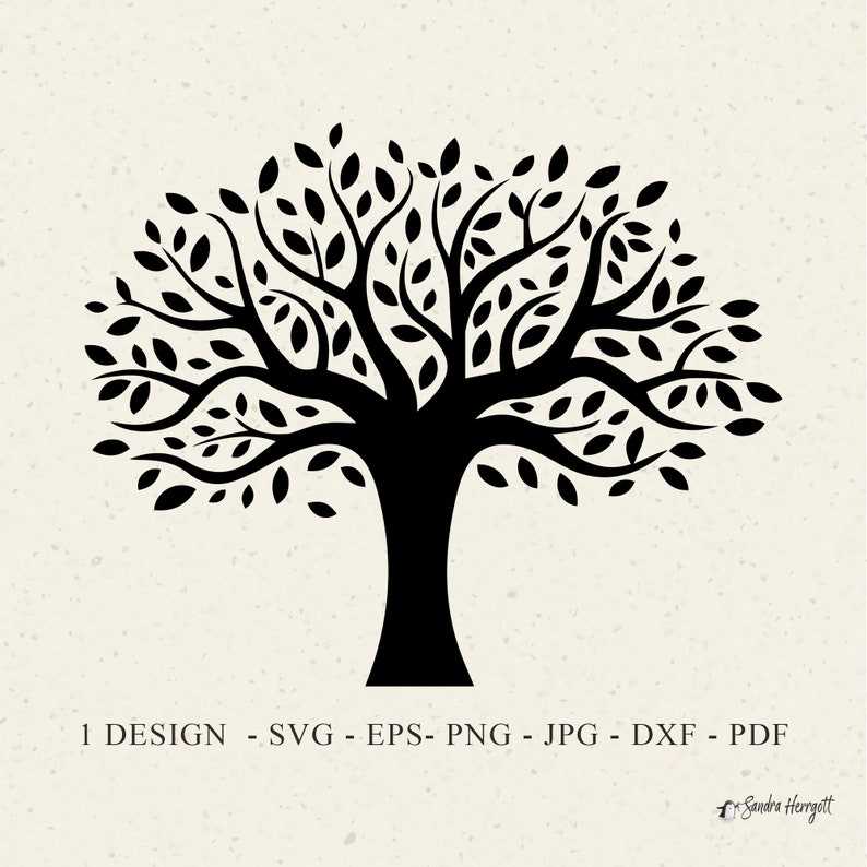 Oak Tree Plotter File Svg#3