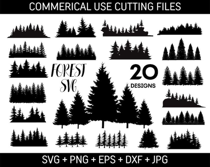 Forest Tree Svg Outdoor Camping, Forest Cut Files For Cricut#1
