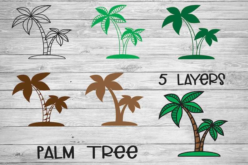Palm Tree Svg, 3D Layered Summer Svg, Tropical Svg 