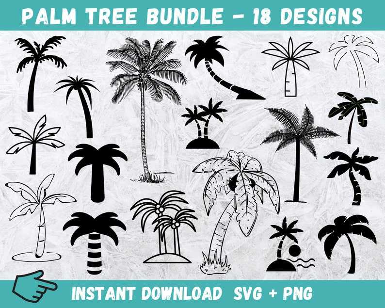 Palm Tree Silhouette, Palm Tree Bundle Svg 