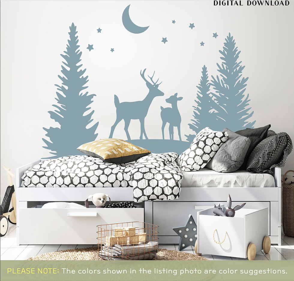 Forest Tree Svg, Deer Svg, Tree Silhouette Svg#2