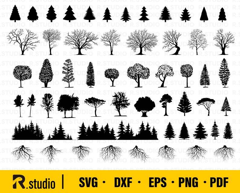 58 Family Tree Svg, Tree With Roots Svg#1