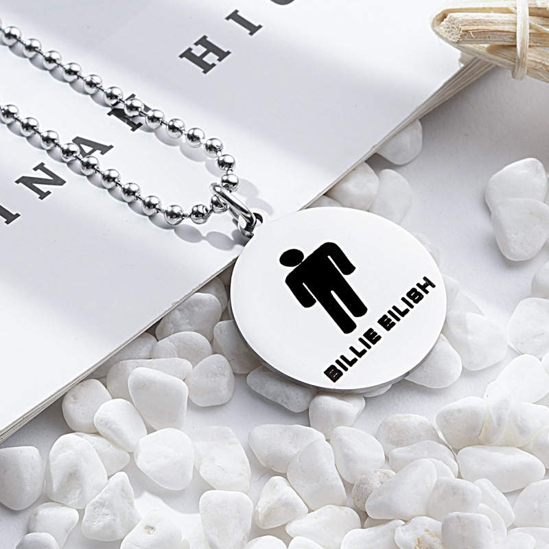 Billie Eilish Logo Stainless Steel Necklace, Billie Eilish Necklace, Billie Eilish Necklaces#10