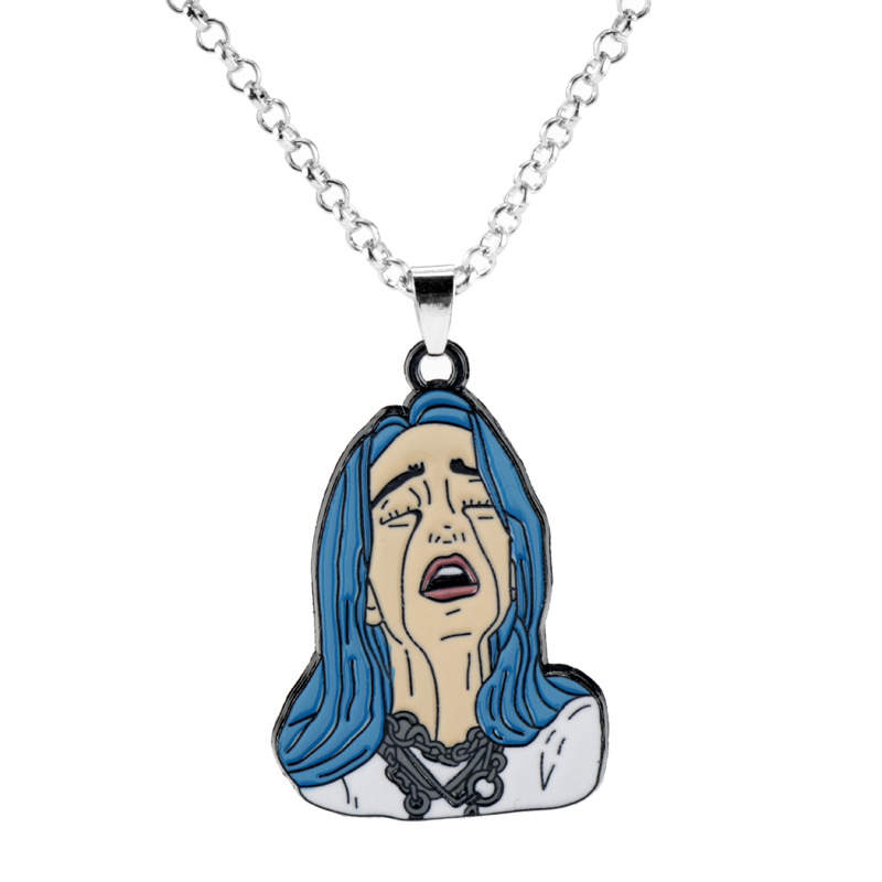 Drip Oil Billie Eilish Necklace Alloy Keychain, Billie Eilish Necklace, Billie Eilish Necklaces#4