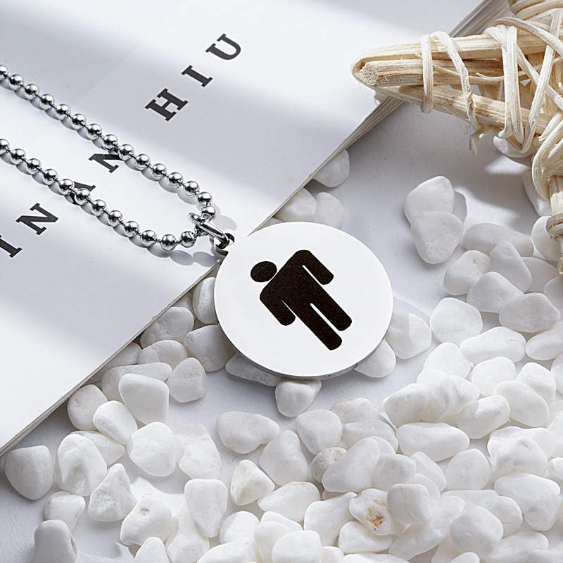 Billie Eilish Logo Stainless Steel Necklace, Billie Eilish Necklace, Billie Eilish Necklaces#8