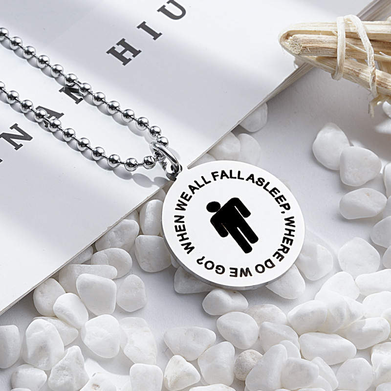Billie Eilish Logo Stainless Steel Necklace, Billie Eilish Necklace, Billie Eilish Necklaces#7