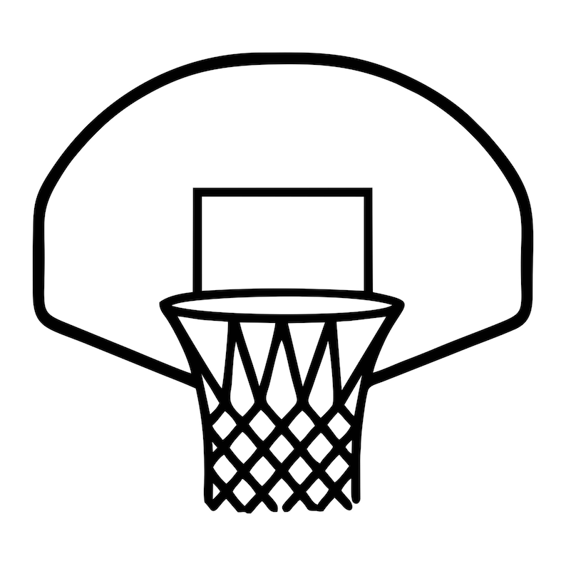 Basketball Hoop Frame SVG Files | Basketball Monogram Cut Files |  Basketball Split Name Frame Vector | Basketball Vector