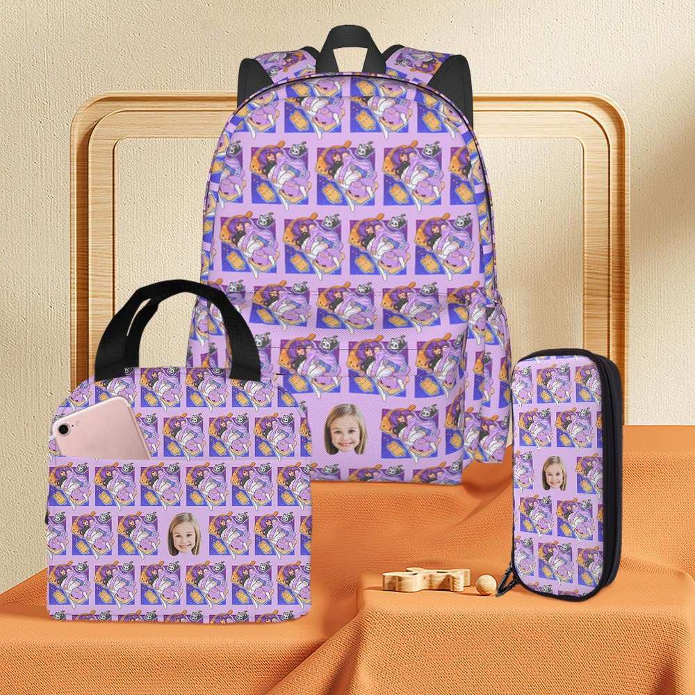 Custom Aphmau Backpack with Lunch Box and with Pencil Box