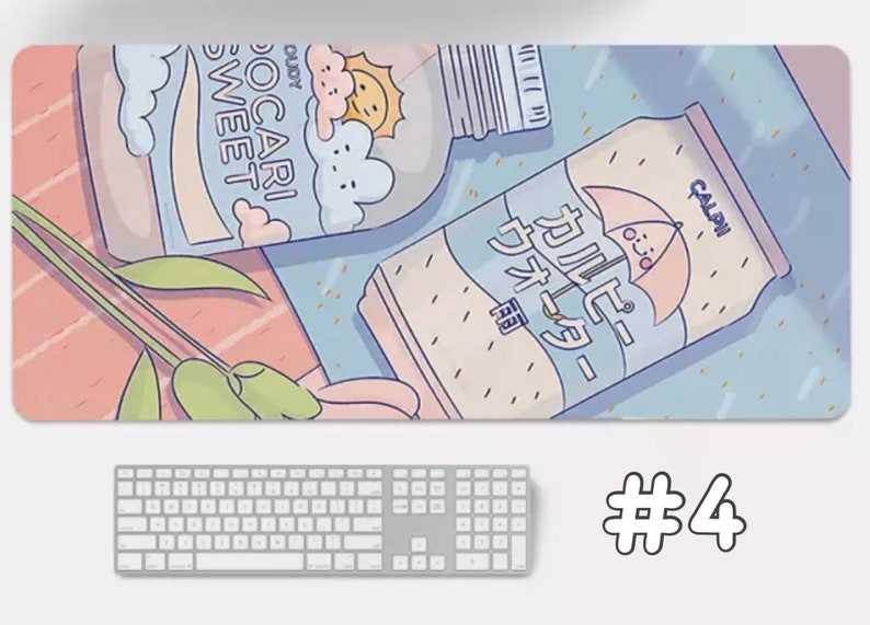 Flower Sakura Kawaii Cartoon Design Computer Keyboard Desk Mat Large Gamer Desk Mat Cat Food Gaming Laptop Office Accessories