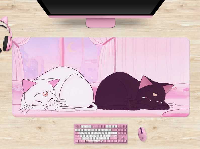 Anime Desk Mat Aesthetic Desk Decor Gaming Desk Accessories Large Extended  Mouse Pad Japanese XXL Mouse Pad 