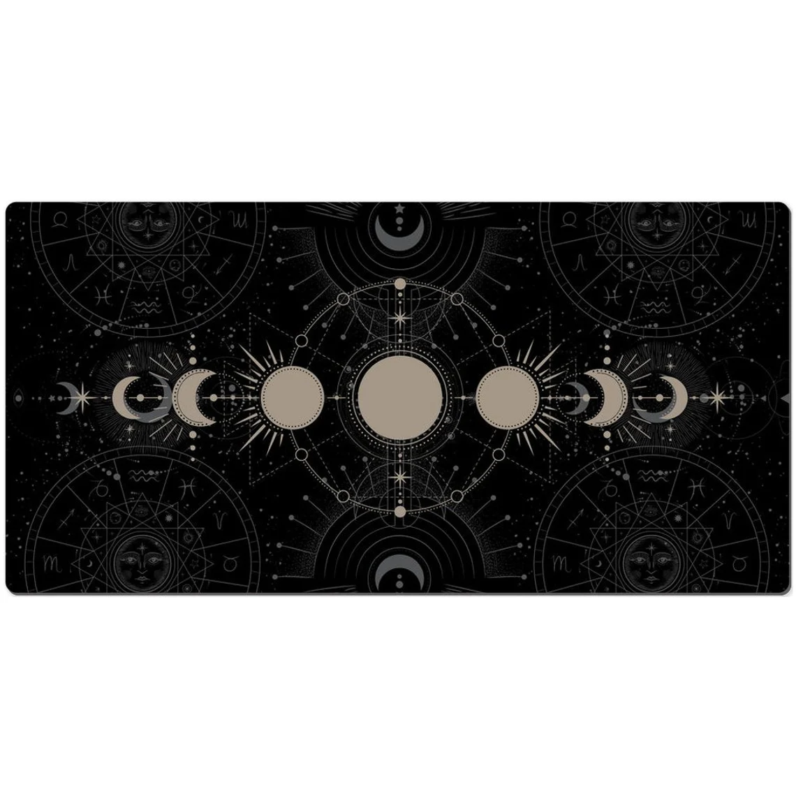 Astrology witchy moon phase desk mat, celestial zodiac extended desk mat, extra large desk pad cute, witch Wicca desk mat