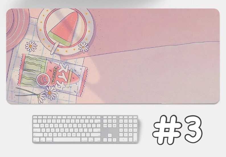 Flower Sakura Kawaii Cartoon Design Computer Keyboard Desk Mat Large Gamer Desk Mat Cat Food Gaming Laptop Office Accessories