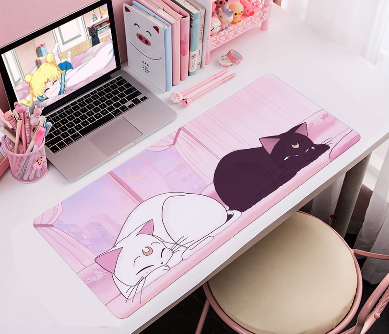 Anime Sci-fi Floating City Desk Mat and Gaming Mouse Pad