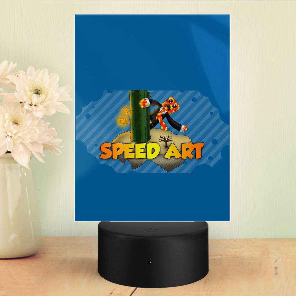Prestonplayz Lamp Speed Art by Prestonplayz Lamp with Plastic Base