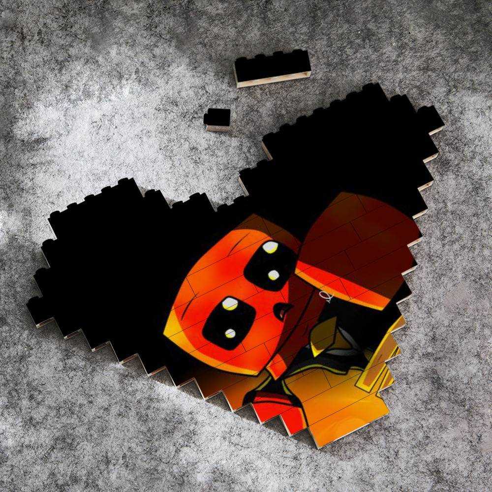 Prestonplayz Merch Heart Shape Building Blocks Gift for Fans Preston in Darkness Building Blocks