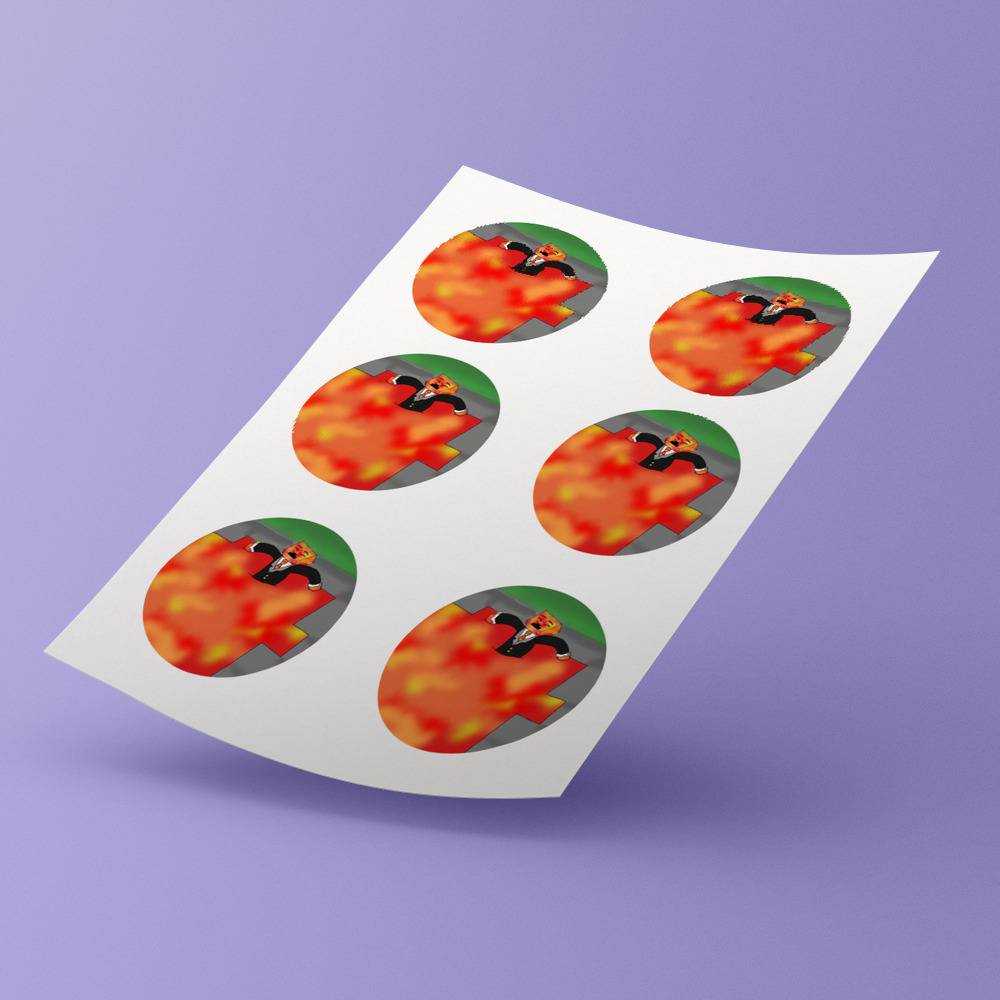 Prestonplayz Round Stickers Bathing in the Pool Decorative Stickers