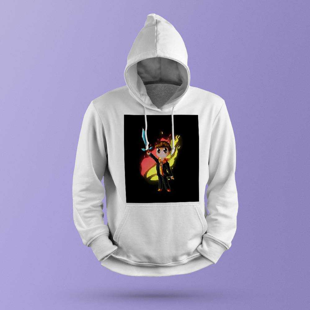Prestonplayz Hoodie Fire Logo in Minecraft Hoodie