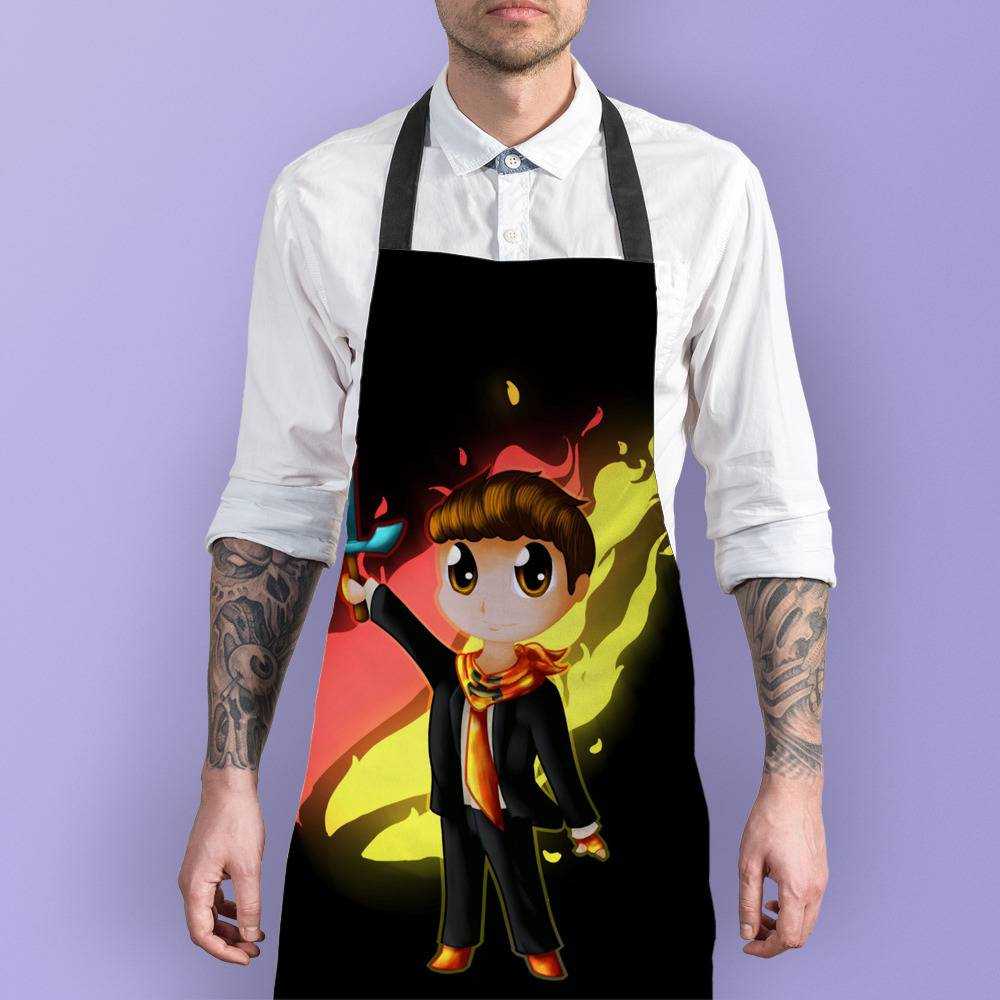 Prestonplayz Apron Fire Logo in Minecraft Apron