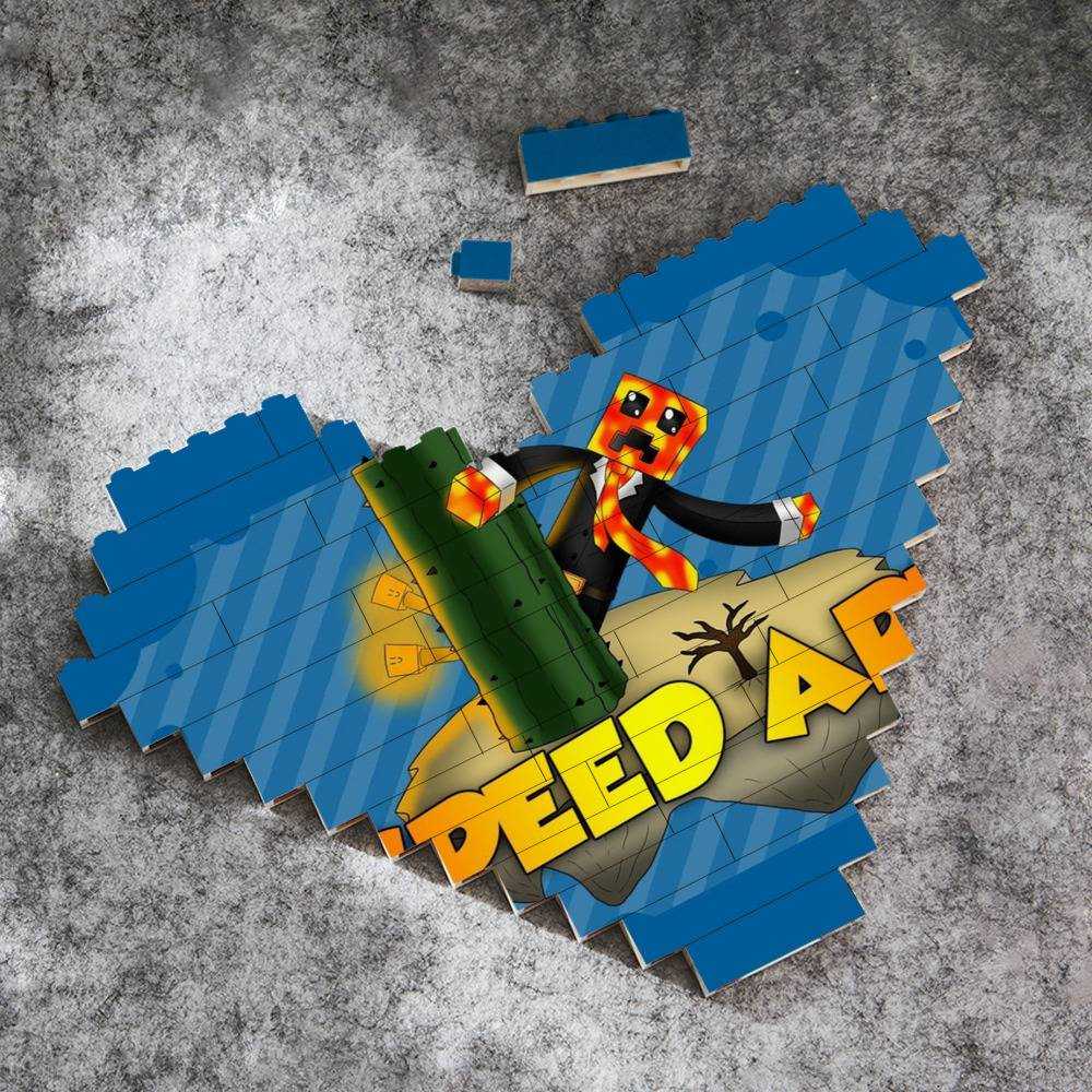 Prestonplayz Merch Heart Shape Building Blocks Gift for Fans Speed Art Building Blocks