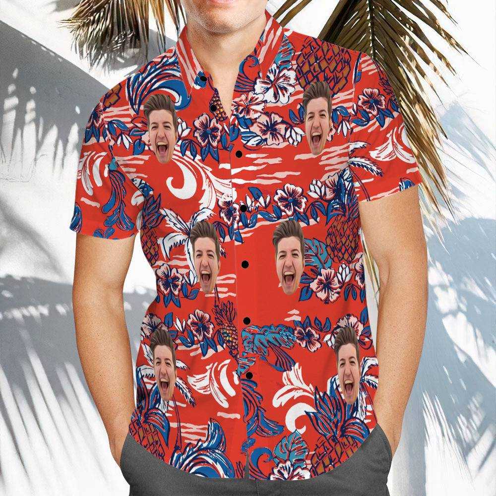 Prestonplayz Hawaiian Shirt Custom Photo Hawaiian Shirt Vintage Floral Pattern Hawaiian Shirt