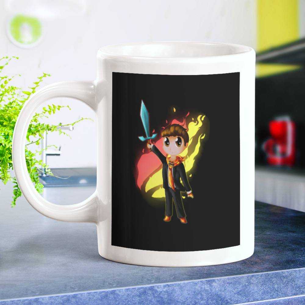 Prestonplayz Mug Fire Logo in Minecraft Mug