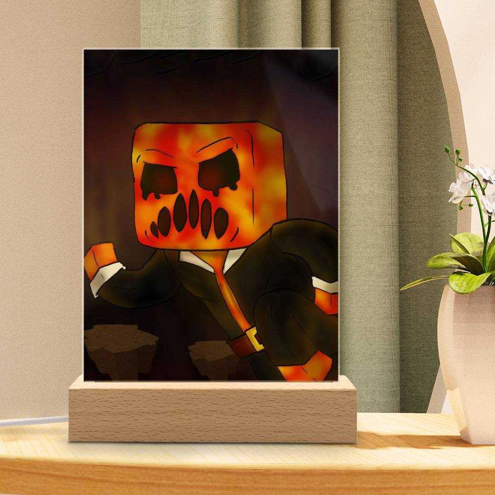 Prestonplayz Lamp Running Preston by Prestonplayz Lamp with Wooden Base