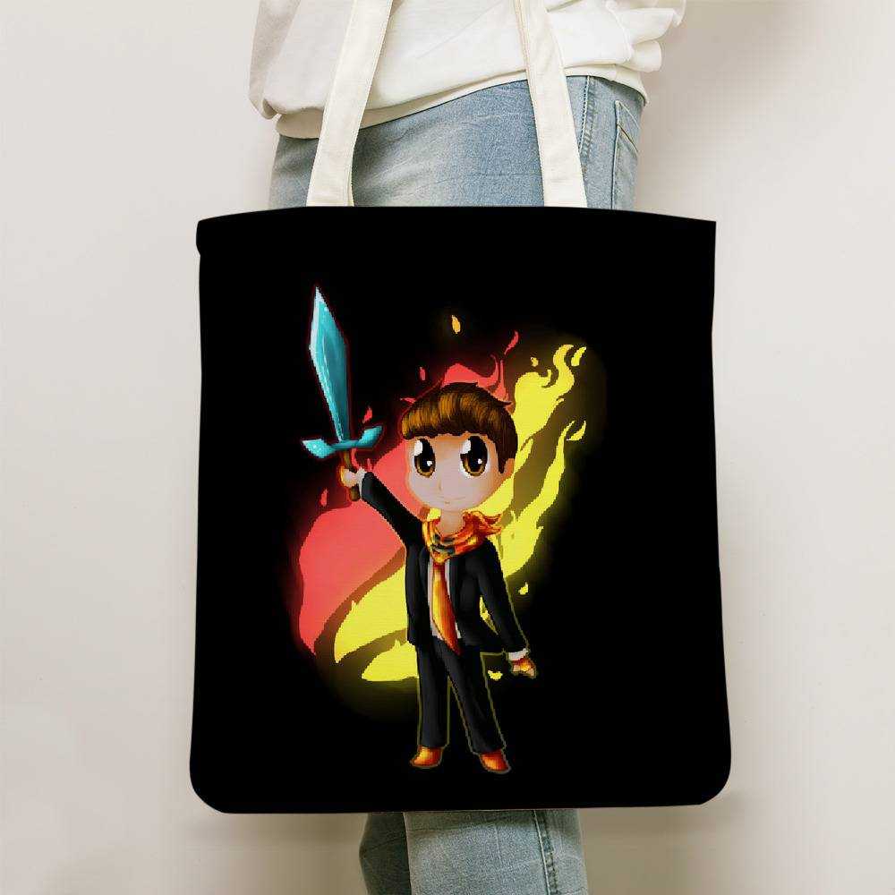 Prestonplayz Totebag Fire Logo in Minecraft Totebag