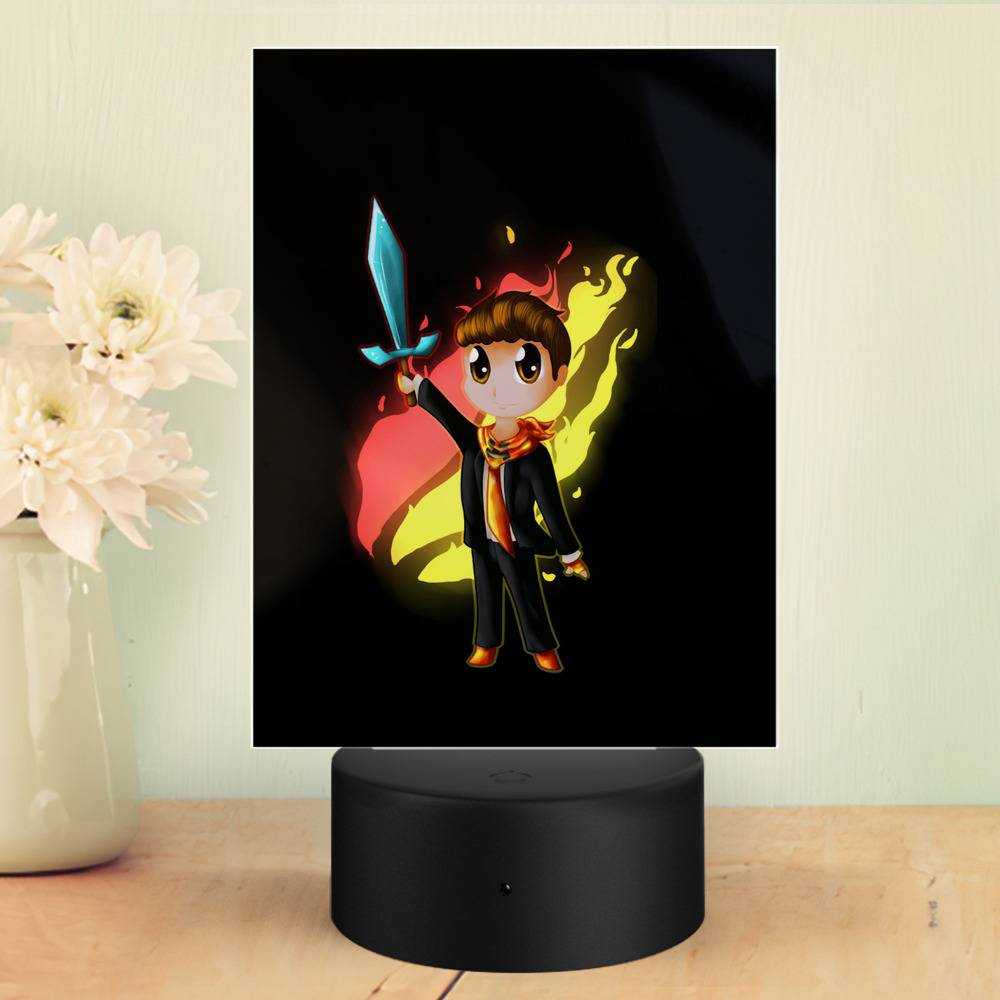 Prestonplayz Lamp Fire Logo in Minecraft by Prestonplayz Lamp with Plastic Base