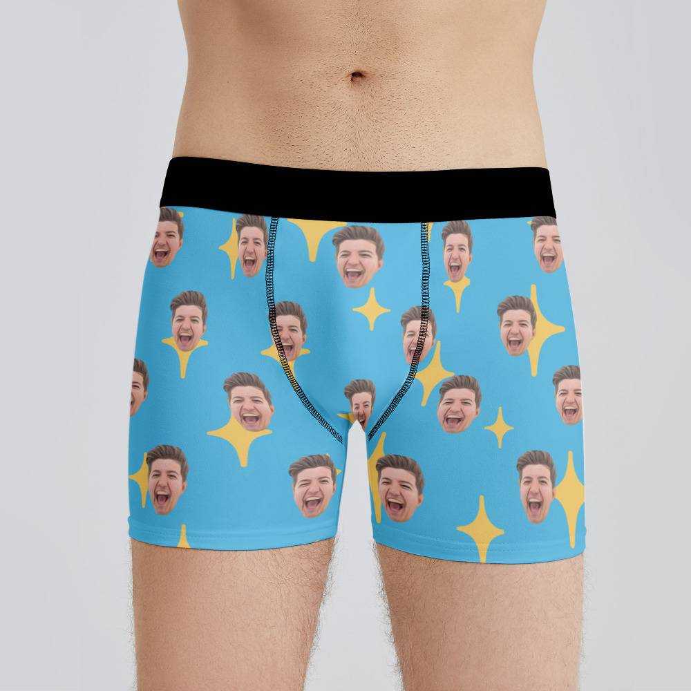 Prestonplayz Boxers Custom Photo Boxers Men's Underwear Twinkle Star Boxers Blue