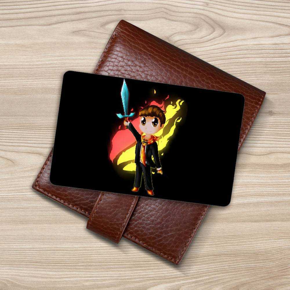 Prestonplayz Wallet Card Fire Logo in Minecraft Wallet Insert Card