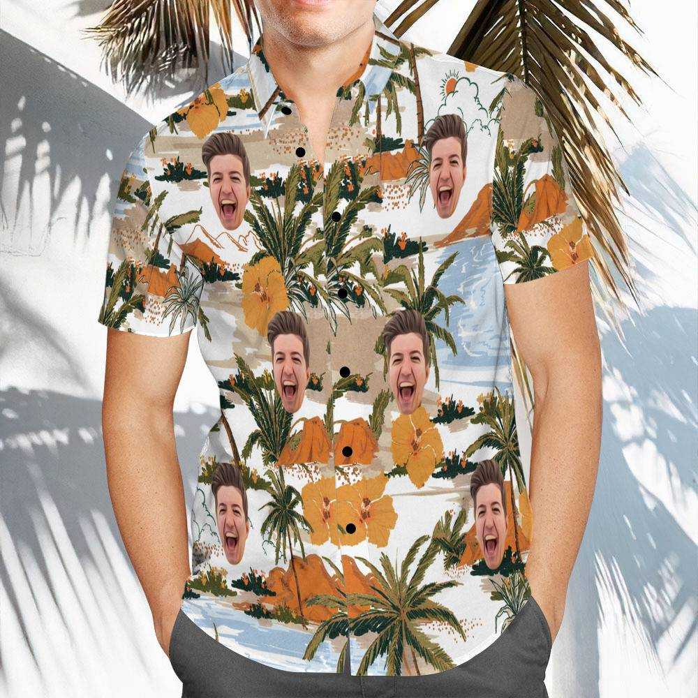Prestonplayz Hawaiian Shirt Custom Photo Hawaiian Shirt Beach Pattern Hawaiian Shirt