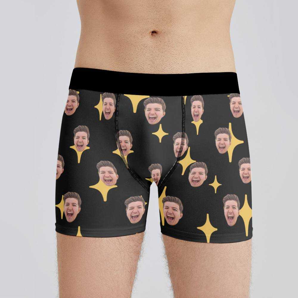 Prestonplayz Boxers Custom Photo Boxers Men's Underwear Twinkle Star Boxers Black