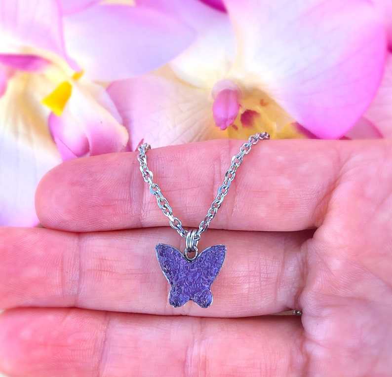 Purple Butterfly Necklace Enamel Gift for | Butterfly Necklace |  butterflynecklace.store