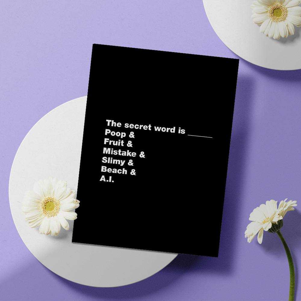 Distractible Greeting Card Secret Word Greeting Card