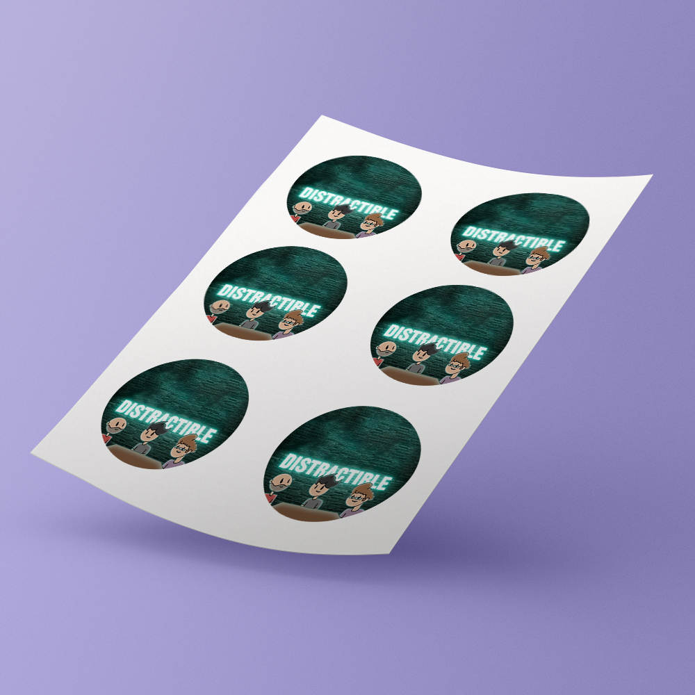 Distractible Round Stickers Markiplier Distractible Podcast Decorative Stickers