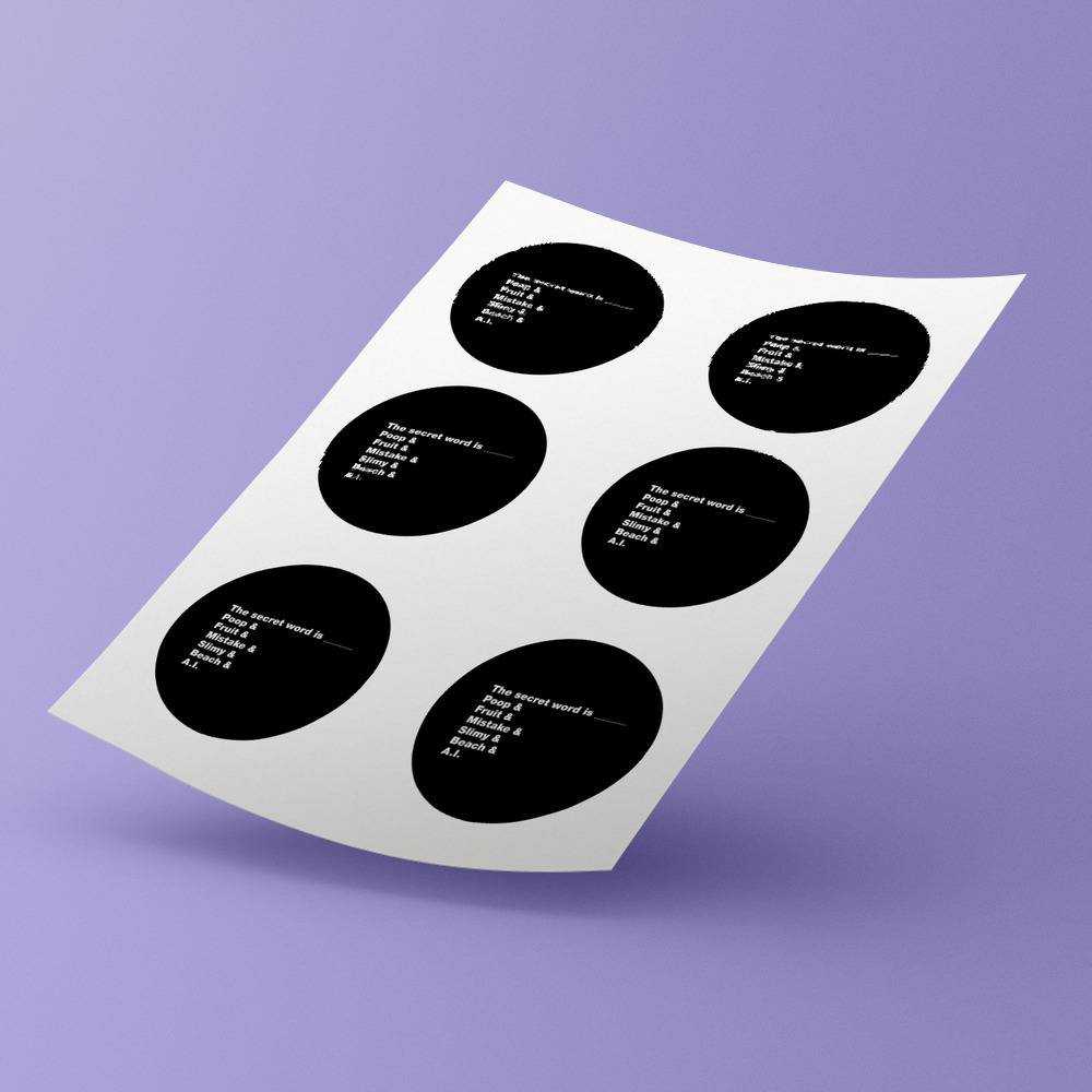 Distractible Round Stickers Secret Word Decorative Stickers