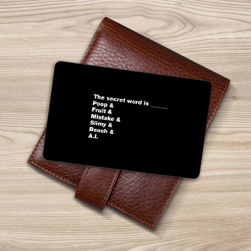 Distractible Wallet Card Secret Word Wallet Insert Card