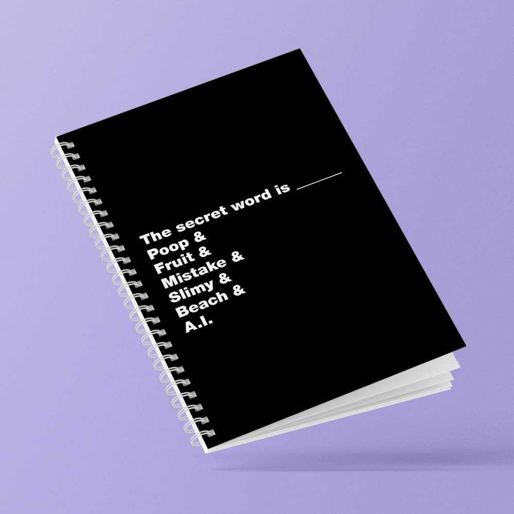 Distractible Spiral Bound Notebook Journal Diary Secret Word Notebook