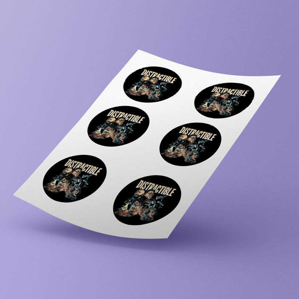 Distractible Round Stickers Distractible Photo Decorative Stickers