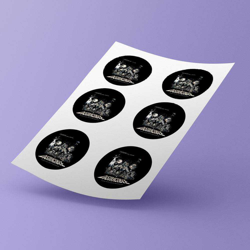 Distractible Round Stickers The Distractible Podcast Decorative Stickers